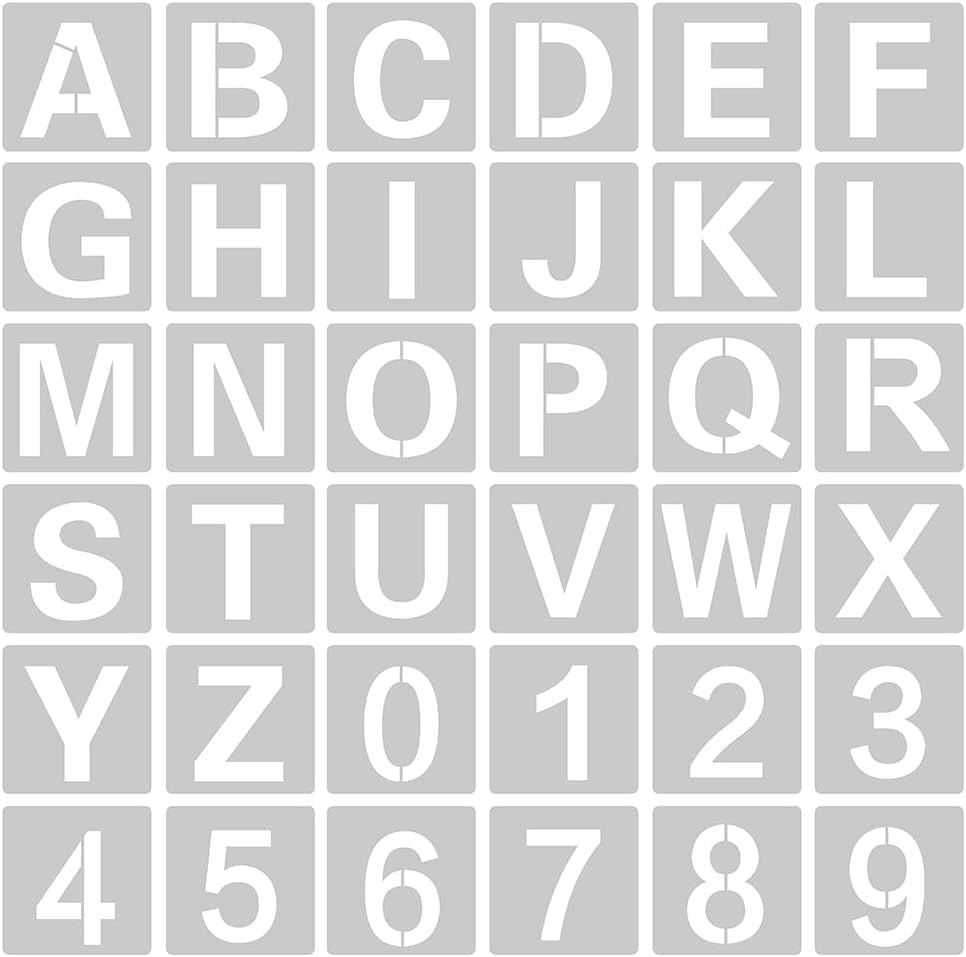 36 Pochoir Lettre Alphabet, Pochoir Peinture pour Projets DIY, Pochoirs Lettres pour Création T-shirt Personnalisé et Décoration Maison, Pochoirs Lettres et...