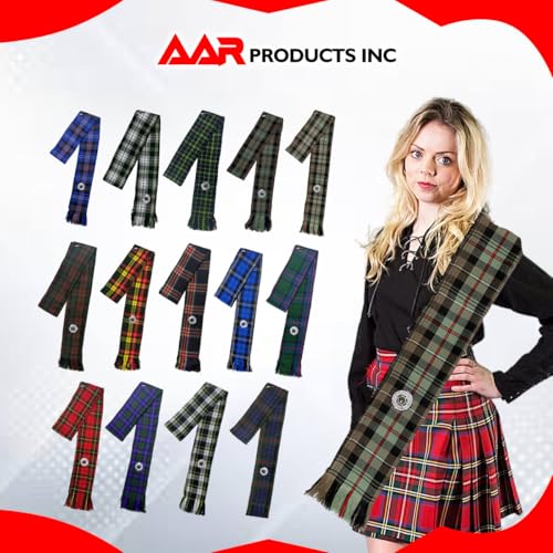 Image of AAR Womens Tartan Clan Sashes Ladies Brooch Scottish Highland - 90 x 10.5 Inches