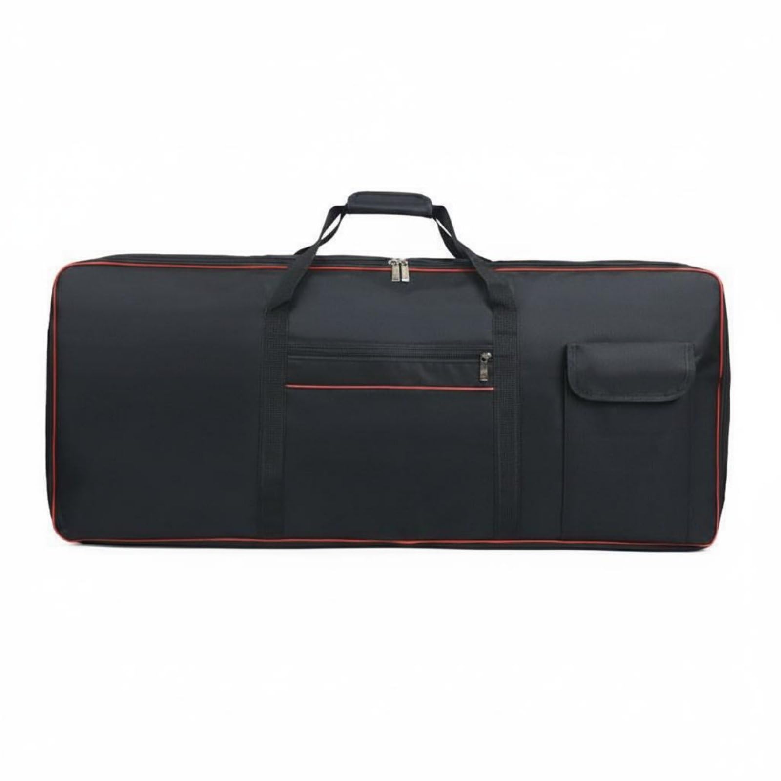 wasserdichte Tastaturtasche Klavier Keyboard Synthesizer Gepolsterte Oxford Tasche Doppelgriffe für Musiker Familien Unterricht Pendeln, Rot, 76-Tasten