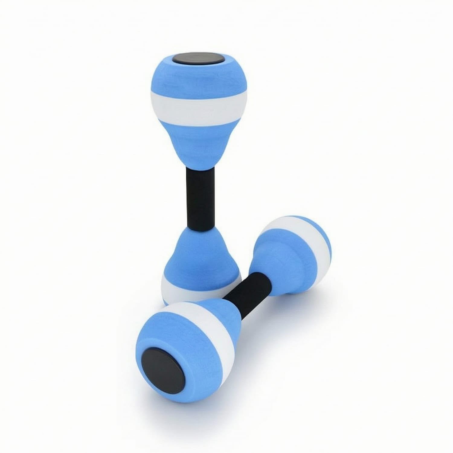 EVA Soft Water Dumbbells eco Friendly Pool Dumbbells High-Density Water Exercise Floats Ergonomic for Beginners, Swimmers, Kids, Swim Practice, Blue White Blue-image-19