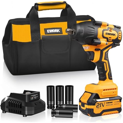 Cordless Impact Wrench 1/2 inch Compatible with Makita 18V Battery, 775 Ft-lbs High Torque, Brushless Motor 1/2 Impact Gun, Power Impact Wrenches with 4.0Ah Battery and Fast Charger Cover