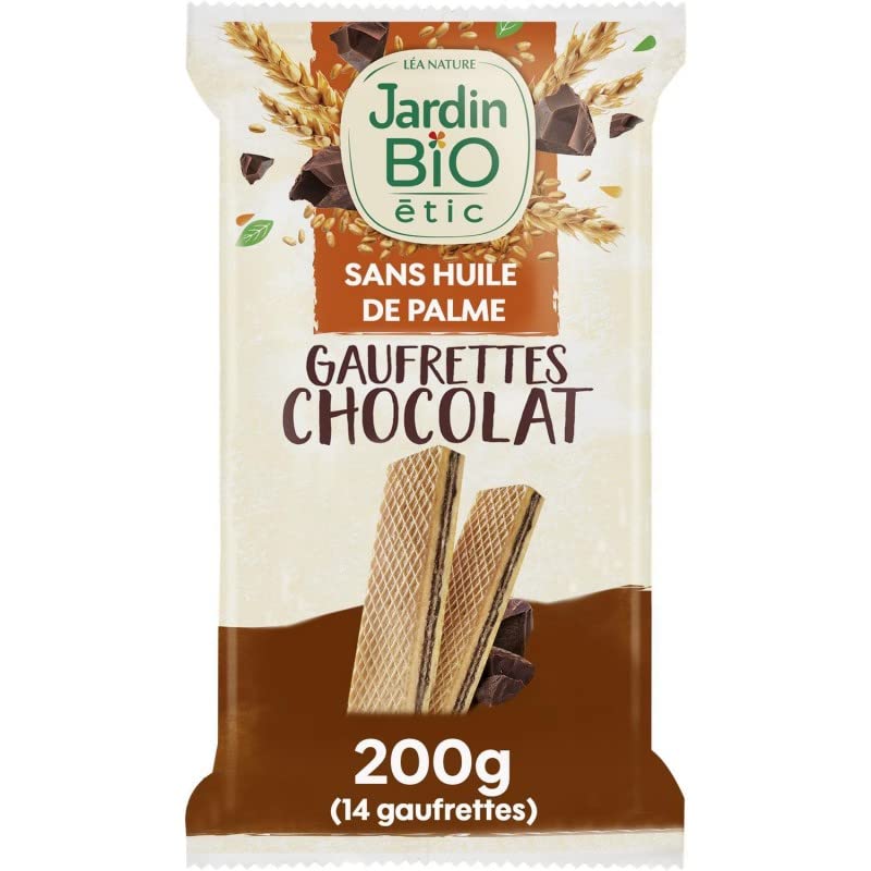 JARDIN BIO - Fine Gaufrette Chocolat Bio De 200G - Lot De 4 - Vendu Par Lot