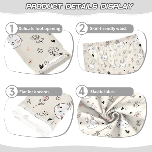 Girls Leggings Size 4T Rabbit Cute Flower Breathable Stretchy Tights Girl Yoga Pants for Dance Running3