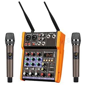 PFDTS AUDIO DJ MIXER 4 KANALS CONSOLE MET DRAADIGE MICROFON SOUND MIXING Bluetooth Recording Studio (Color : C)