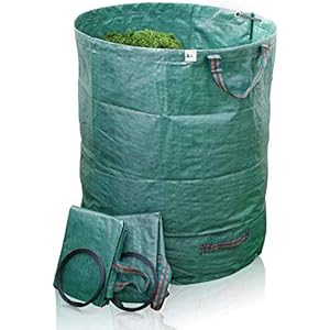 TTL Garden Gartensäcke 2er Set 500l – Gartensack 4 Griffe extra robust + faltbar, selbststehender Sack Behälter für Gras Laub Gartenabfall Grünschnitt