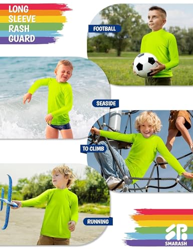 Image of Boys Rash Guard Swim Shirts Long Sleeve UPF 50+ Swimwear Toddler Kids Sun Protection SPF Water Surfing Swimming Shirts 0-16Y