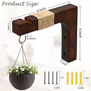 Plant Hanger Hooks for Indoor Hanging Plants, 2 Pack Rustic Farmhouse Wooden Hanging Basket Wall Bracket Plant Hooks for Indoor Outdoor Flower Pots Lanterns Wind Chime Balcony Light Garden Decoration Plant Hanger Hooks for Indoor Hanging Plants 2 Pack Rustic Farmhouse Wooden Hanging Basket Wall Bracket Plant Hooks for Indoor Outdoor Flower Pots Lanterns Wind Chime Balcony Light Garden Decoration