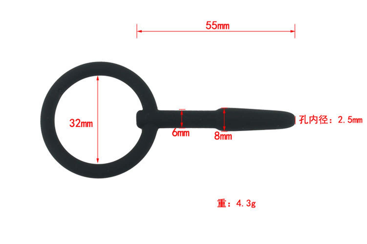 Massaggiatore Uretrale in Silicone Nero per Uomo