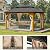 YITAHOME 13x15ft Wood Gazebo Outdoor Wooden Frame Double Roof Hardtop Galvanized Steel Top Canopy w/Curtain and Netting, Patio Heavy Duty Gazebo for Deck, Backyard, Golden