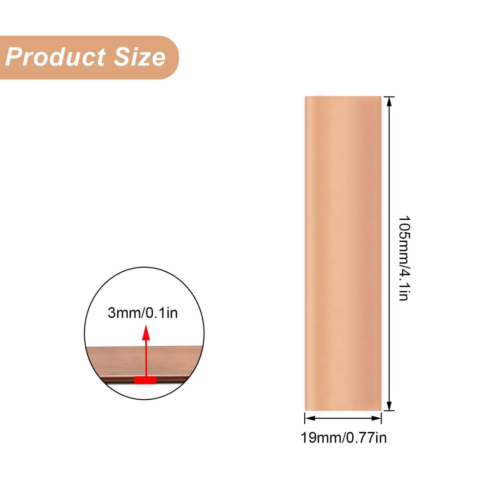 Barre Plate En Cuivre T2 - 200mm X 25mm X 3mm - Haute Conductivité - Pour Busbar Ou Bricolage