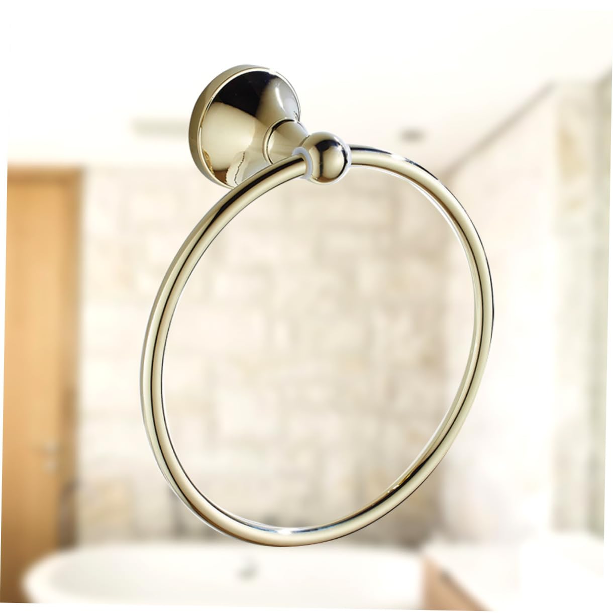 Operitacx Accesorios De Hardware Toallero De Aro Redondo para Baño De Latón Chapado Antiguo Cepillado Aro para Toalla Colgante