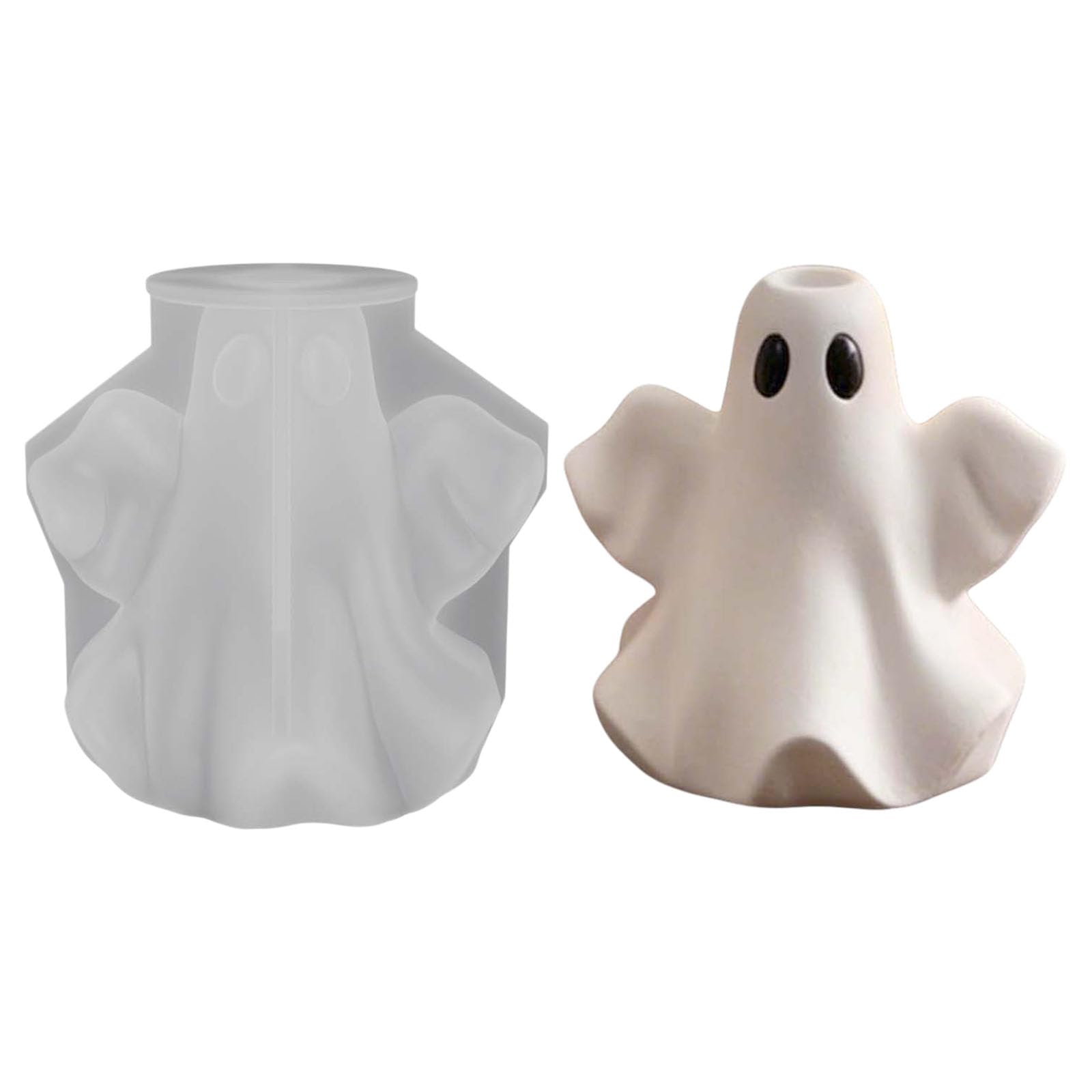 APGLSXY Ghostly Silicone Holder Mold Multipurpose Halloween Silicone Mold for Making Candlestick and Home Decoration Halloween Elastomer Cast
