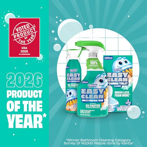 Image of Scrubbing Bubbles Easy Clean Foaming Toilet Bowl Cleaner, Easy Drop In Powder Pouches, 100g (2 Pouches)