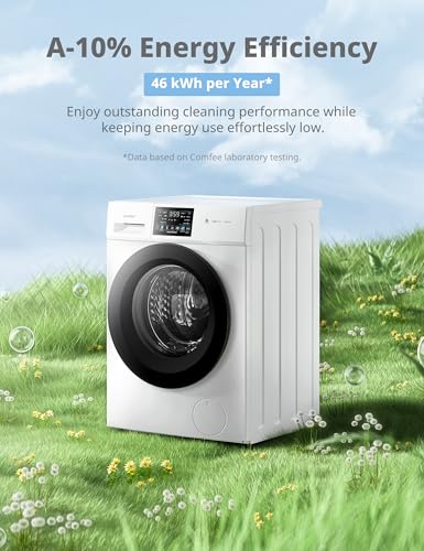 COMFEE' Freestanding Washing Machine,10KG Load,A-10% Class, 1400RPM, Steam Care,BLDC Motor,Woolmark,Touch Panel,White-CFP03EW100W-UK - Image 4