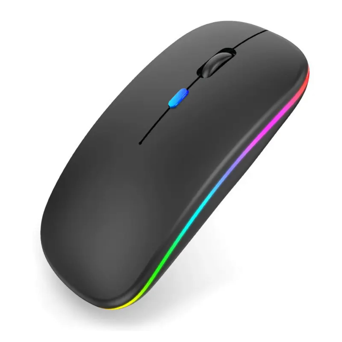 Ultra Thin Bluetooth Wireless Mouse | Rechargeable Type-C | Adjustable DPI 800–1600 | Silent Click | for Laptop, PC & Mac | Black