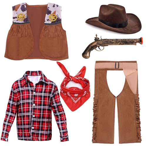 Disfraz cowboy para niños 7 piezas años 3-10 miniatura 6