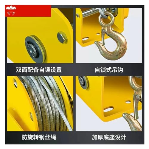 Cabrestante manual para vehículo con cuerda de 1200lbs 10m miniatura 3