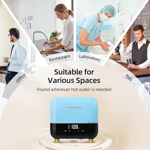 120V Electric Tankless Water Heater | MIZUDO 3.5kW Instant Hot Water for Sinks | Flash Blue
