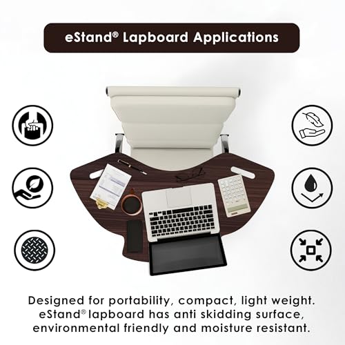 Image of Lap Board for Study | Home | Dining | Office | Laptop | Computer Desk | Reading & Writing | Multi-Purpose | Made in India | (WENGE, SPIDER-LB-30X16-WENGE)