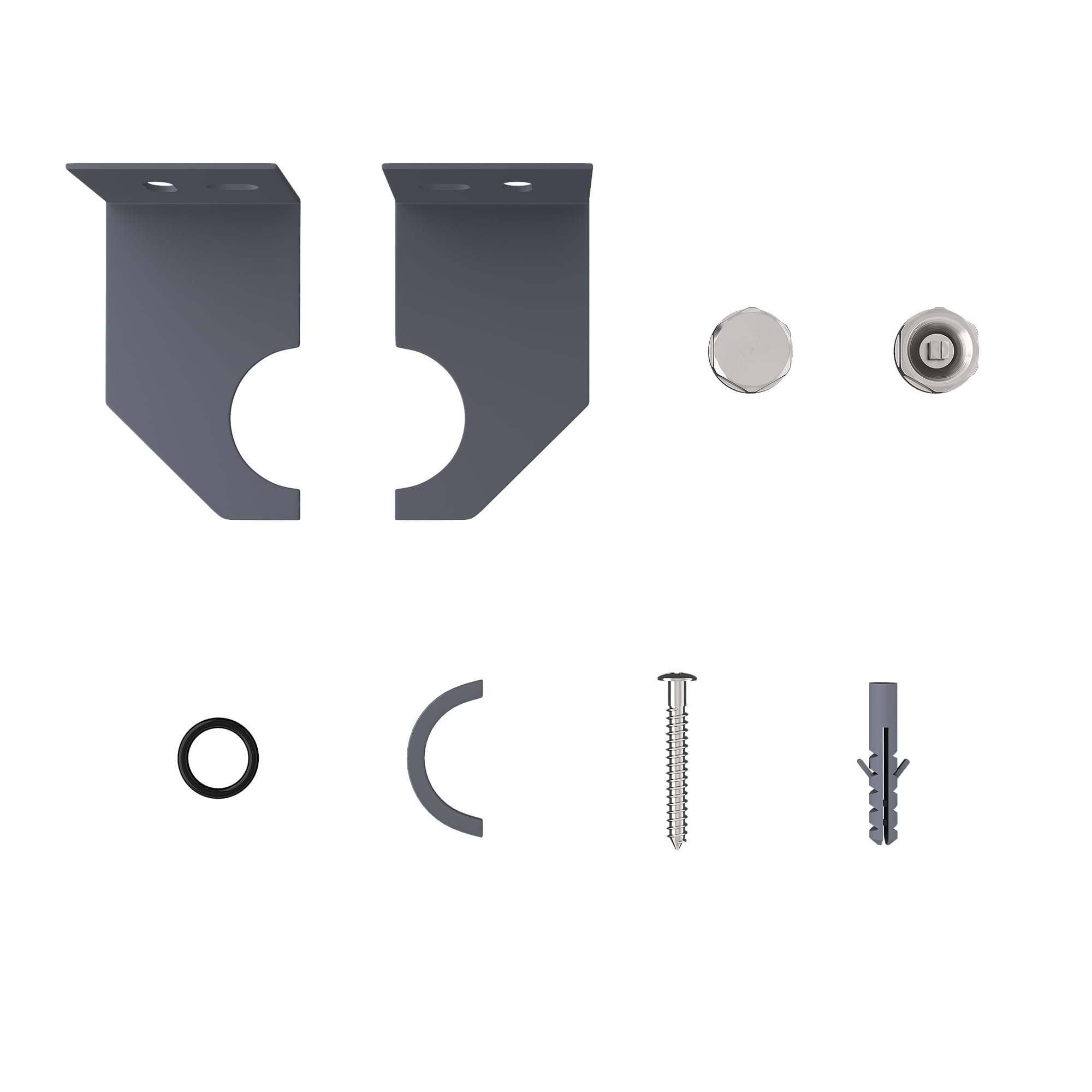 SONNI Riscaldatore di design 600 x 465 mm, Antracite, piatto a strato singolo per bagno - pannello verticale con connettore
