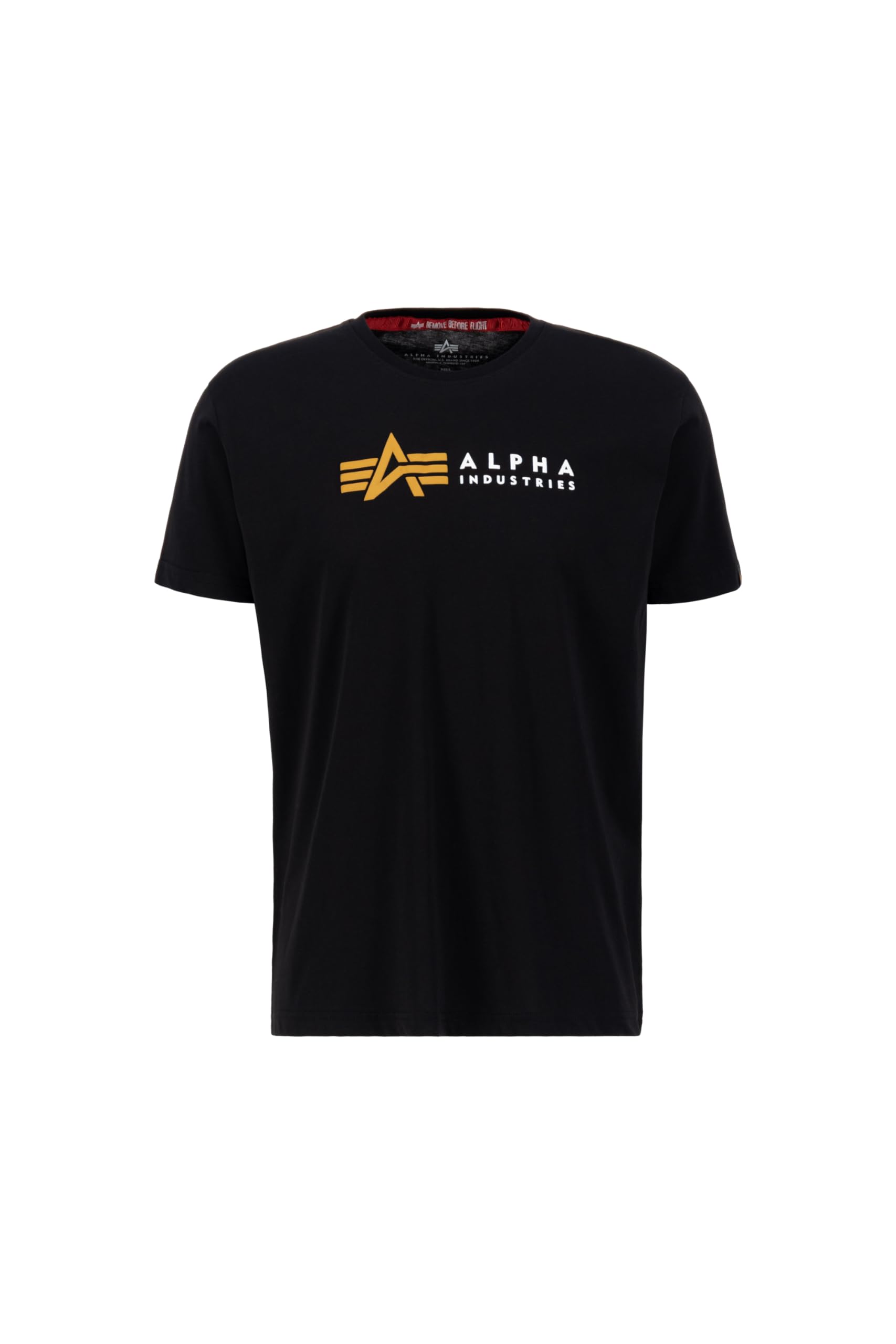 Alpha Industries T-Shirt Alpha Label Puff Print – Herren XL Schwarz
