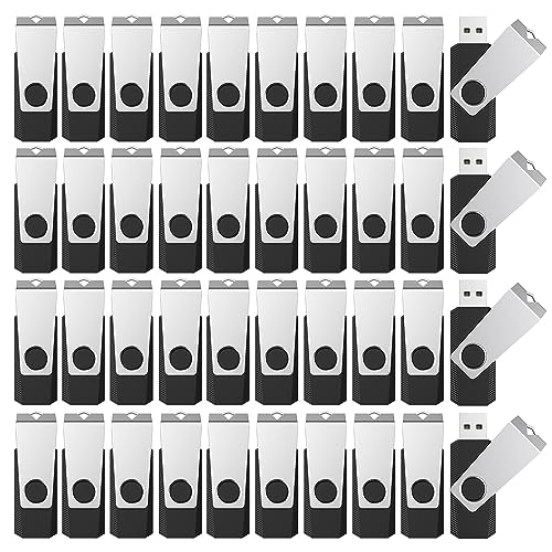 Image of KEXIN 16GB USB Flash Drive Bulk 100 Pack 16G Thumb Drive Swivel Drive USB 2.0,Black,16GB 100 Pack