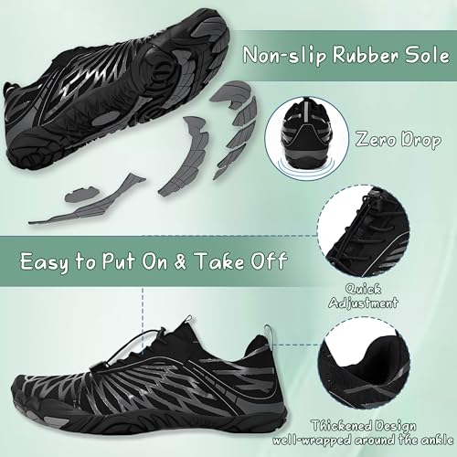 Image of Barefoot Shoes for Women & Men, Grounded Walking Hiking Barefoot Shoes, Wide Toe Box Non-Slip Water Athletic Footwear, Comfortable Vitality Barefoot Footwear, Trail Running Sneakers Unisex