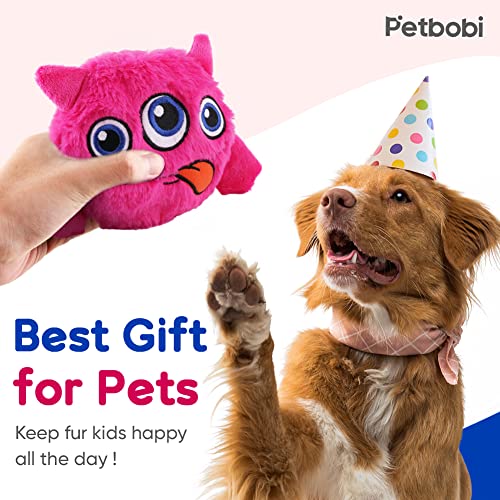Petbobi Upgrade Interactive Dog Toy Bouncing Giggle Ball Monster Plush Puppy Toy Squeaky Shaking Vibrating Automatic Moving Exercise Electronic Motorized For Small Medium Puppy, Pink #TOP5