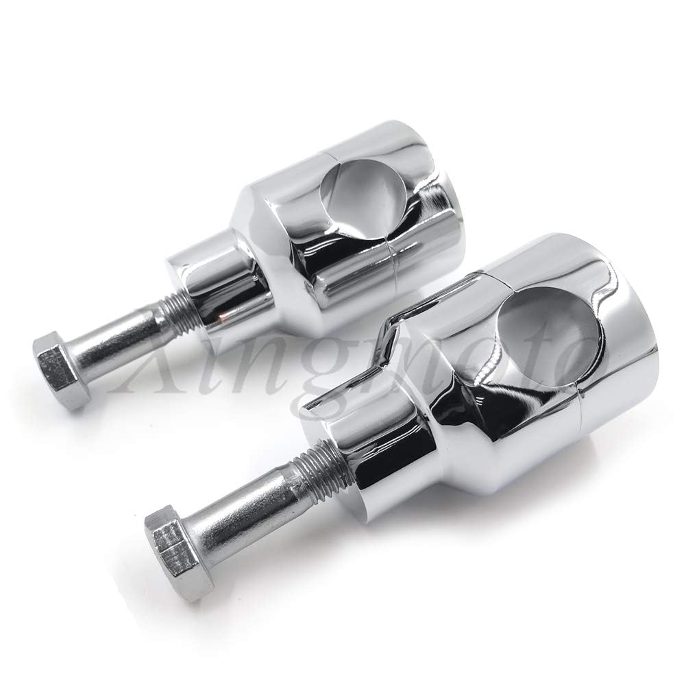 NBX- Motorrad Chrom Shorty rund 7/8" 22mm Lenker Riser für Harley Kawasaki Yamaha V-Star 650 VTX 1300 Valkyrie Boulevard Intruder Volusia