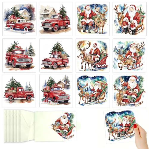 NCMCDZS Diamond Art Kits for Adults Christmas Cards DIY Greeting Cards