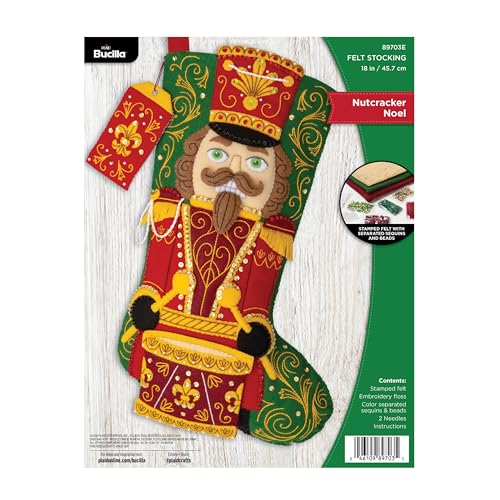 Kit chaussette en feutre Bucilla Nutcracker Noel pour réussir sa déco fait-main sans rater