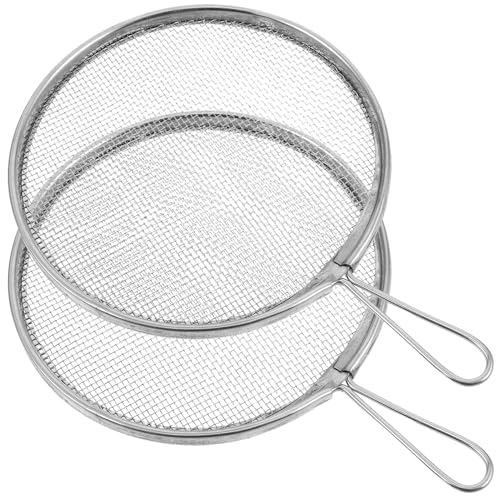 MUELODSIC 2 Piezas Colador de Acero Inoxidable con Mango, Cedazo de Malla Fina 17 Cm para Arcilla y Esmalte Cerámico, Herramienta para Modelar y Filtrar Barro en Cerámica y Manualidades