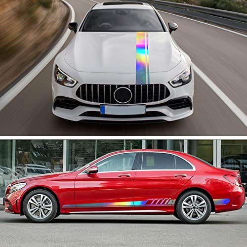 Bilisin 5 Pieces Vinyl Car Side Sticker Long Stripe Auto Racing Sport Body And Roof Hood Decal Decoration For All Cars Suv Truck Off-Road Vehicles Multicolour #TOP4