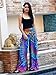 Orient Trail Women's Bohemian Yoga Wide Leg Palazzo Tie Dye Pants Medium Sea Blue