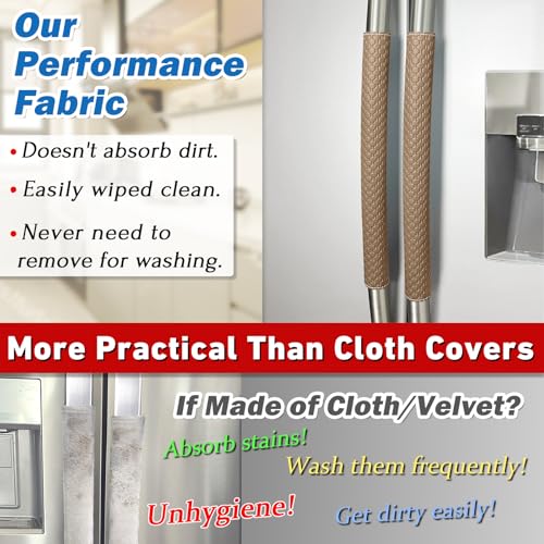 Refrigerator Door Handle Covers, Set of 6, Performance Appliance Handle Covers, Non-Slip Fridge Door Handle Covers, Keep Your Kitchen Clean, Microwave Oven Dishwasher door Handle Protectors(Brown)