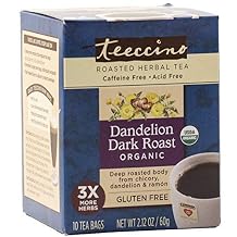 Teeccino, Organic Dandelion Dark Roast Tee-Bags, 10 Count