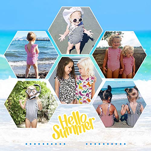 RAISEVERN Toddler Baby Girls Swimsuit Ruffles Bathing Suit Cute Leopard Spot Zebra Animal Printed Beach Sport One Piece Swimwear Backless Bikini Quick-Dry Tankini for 3t 4t Little Girl Black