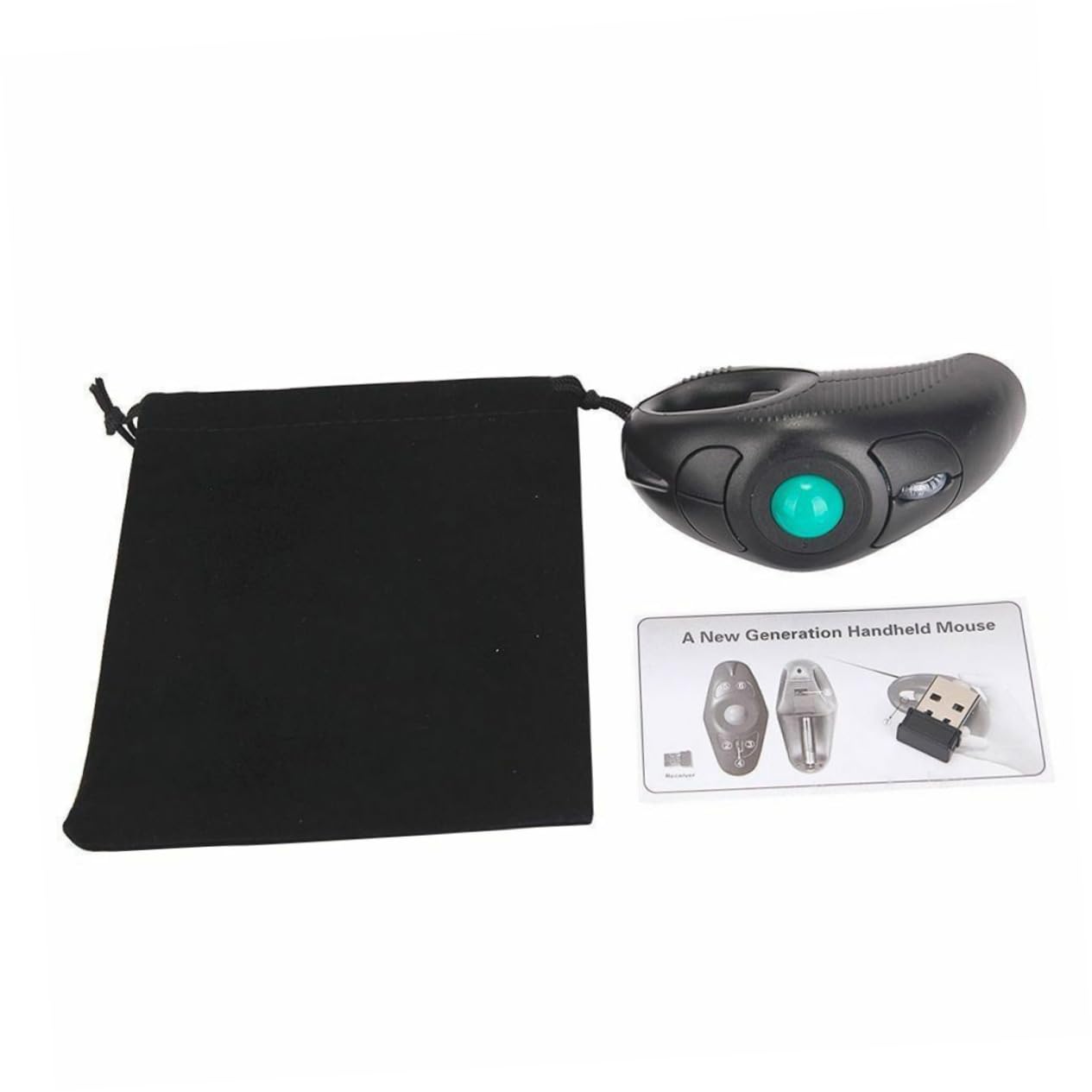 2.4g Bezprzewodowa Mysz Trackball z Kontrolą Kciuka Ergonomiczna Myszka Ręczna Usb Do Laptopów Wygodne Użytkowanie Zmniejsza Zmęczenie Dłoni i Oczu Kolor Czarny