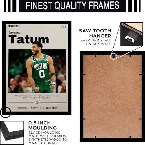 Image of BLINKART Jayson Tatum | Nba Basketball Player | Synthetic Wood Photo Framed Wall Hanging Poster For Room & Office Bedroom Living Boys And Girl Room Home Wall Hanging | 13x10 Inches