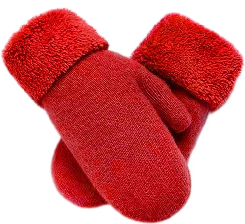 INOGIH Winter Warm Mittens Cold Weather Gloves for Women - Soft lining Thick Crochet Cable Knit Gloves