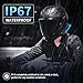 Fodsports FX-S Motorcycle Bluetooth Headset V5.4, 2-Way Helmet Intercom Communication System with IP67 Waterproof, CVC Noise Cancellation, Hands-Free Music/Call, 2 Type Mics, Black, 1 Pack