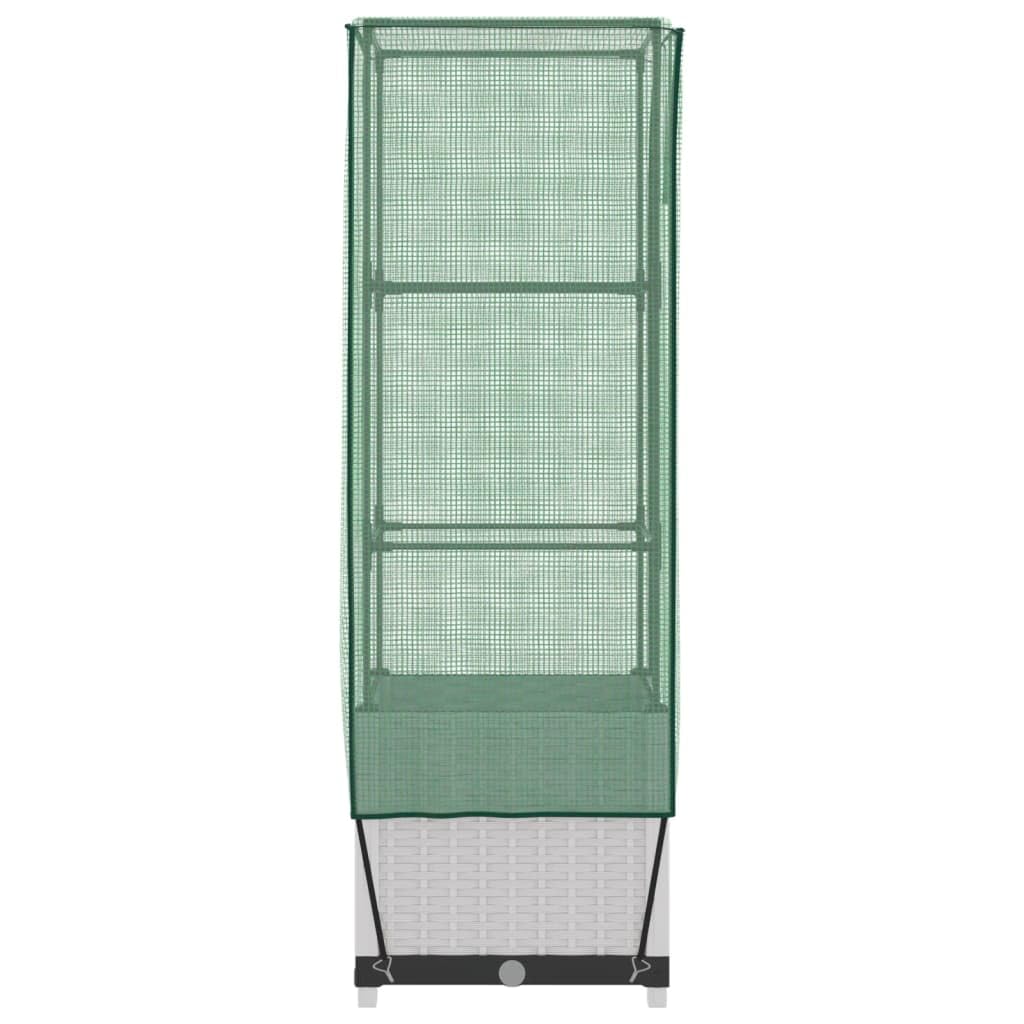 Letto Rialzato con Copertura Serra Effetto Rattan 40x40x139 cm per Coltivazione di Piante, Fiori, Erbe aromatiche in Giardino, Balcone o Terrazzo con Supporto in Ferro