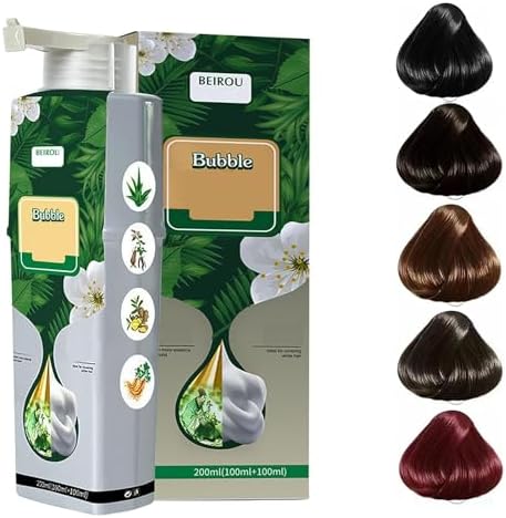 Amazon.com : Pure Plant Extract Hair Dye Shampoo for Grey Hair Color ...
