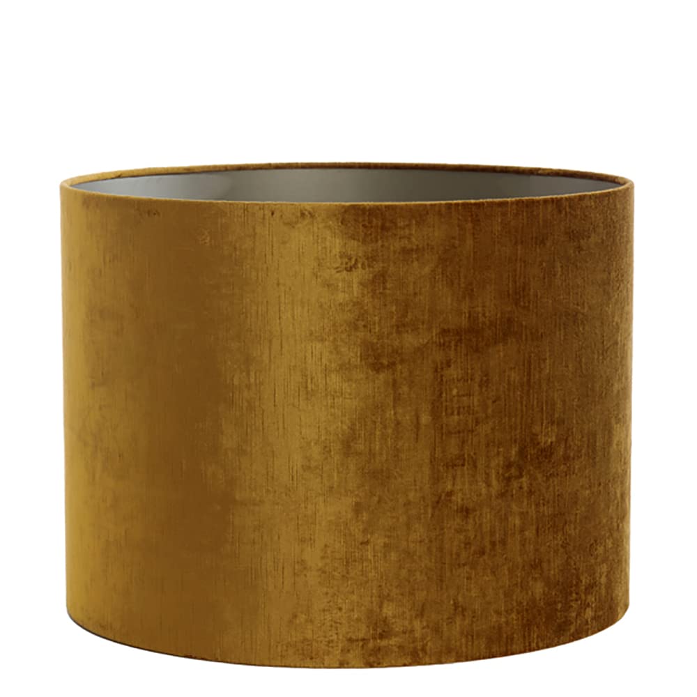 Lampenschirm Zylinder in Velours Gold für Tischleuchte Standlampe Hängelampe 35-35-30
