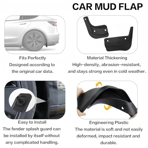 Guardabarros para Tesla Model 3 Highland y protectores contra salpicaduras 6