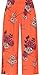 Price comparison product image WearAll Women's Plus Wide Flared Leg Floral Print 3/4 Culottes New Ladies Trousers Pants - Orange - 22-24