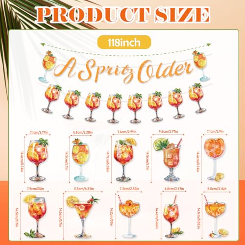 Image of Aperol Sprit Party Decor Include A Spirity Older Orange Glitter Banner Hanging Swirls Sprit Cocktail Birthday Bachelorette Bridal Shower Bar Party Supplies