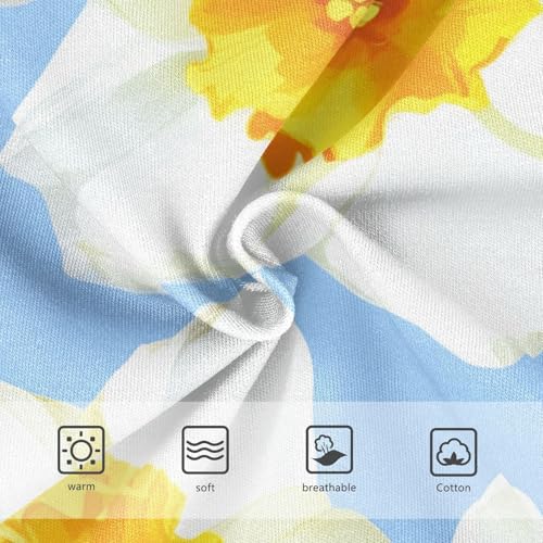 Toddler Underwear Custom 2t Cotton Panties Little Girl Funny Briefs Kids Undies White Daffodil Flowers Floral Blue3