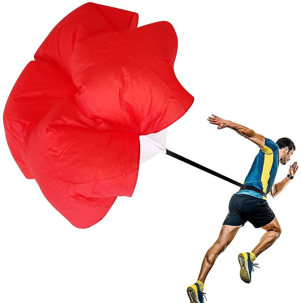 Paracadute da Allenamento da 58 "， Scivolo Paracadute Resistente Resist con Cintura Regolabile ， per Bambini, Adolescenti e Adulti.