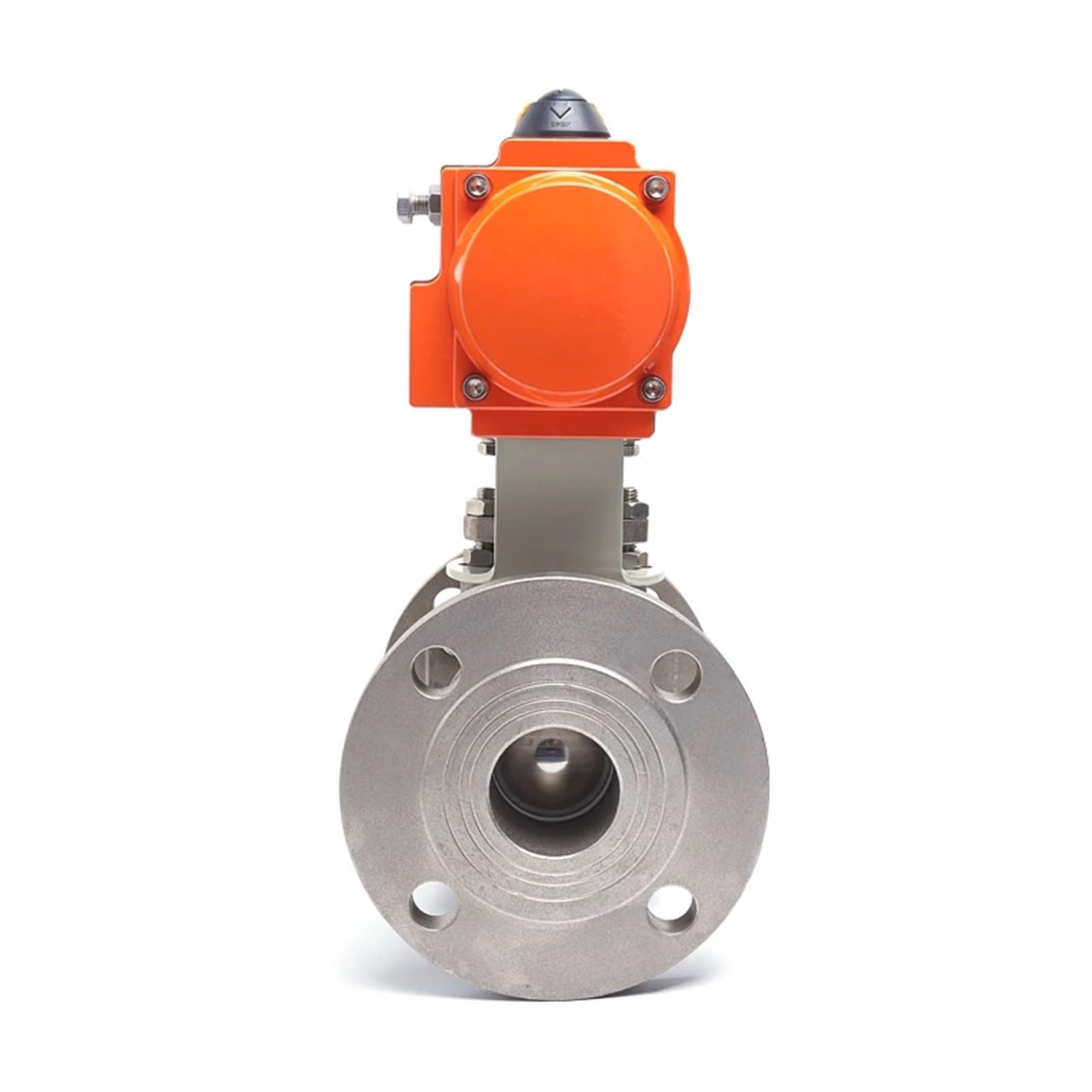 KKCZOFMJ 1-1/4" 304 Stainless Steel Pneumatic Flanged Ball Valve Double Acting Cylinder Temperature Steam Flange Ball Valve